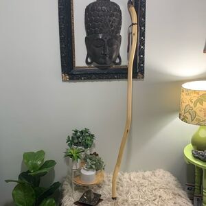 Handcrafted Diamond Willow Deer Hoof Walking Stick With Leather Wrist Strap